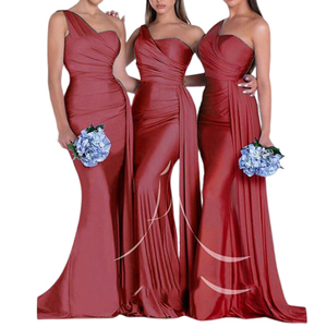 Vestido <span class=keywords><strong>de</strong></span> <span class=keywords><strong>Dama</strong></span> <span class=keywords><strong>de</strong></span> <span class=keywords><strong>Honor</strong></span> Largo <span class=keywords><strong>de</strong></span> Satén Estilo Sirena para Mujer, Elegante para Bodas y Fiestas <span class=keywords><strong>2022</strong></span> - Product Image 5
