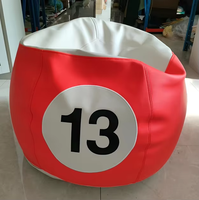 Fauteuil pouf en cuir PU imperméable, convertible en forme de billard, siège de canapé extra doux pour la lecture et les jeux