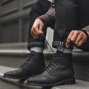 Nouvelles Bottes de Travail Rétro Américaines à Bout Rond pour le Commerce Extérieur Transfrontalier, Chaussures de <span class=keywords><strong>Moto</strong></span> Montantes pour Hommes Automne - Product Image 3