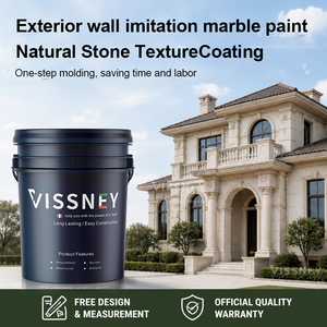 Pintura para Paredes Exteriores con Efecto Piedra Vissney, Revestimiento Impermeable con Textura de Roca, Acabado Imitación Granito - Product Image 1