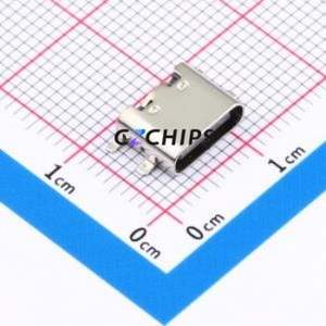 HX TYPE-C 6P QTWT USB Connector SMD Connector ( Connector Type: Type-C )( Gender: Female )( Mounting Type: Horizontal Mount ) - Product Image 1