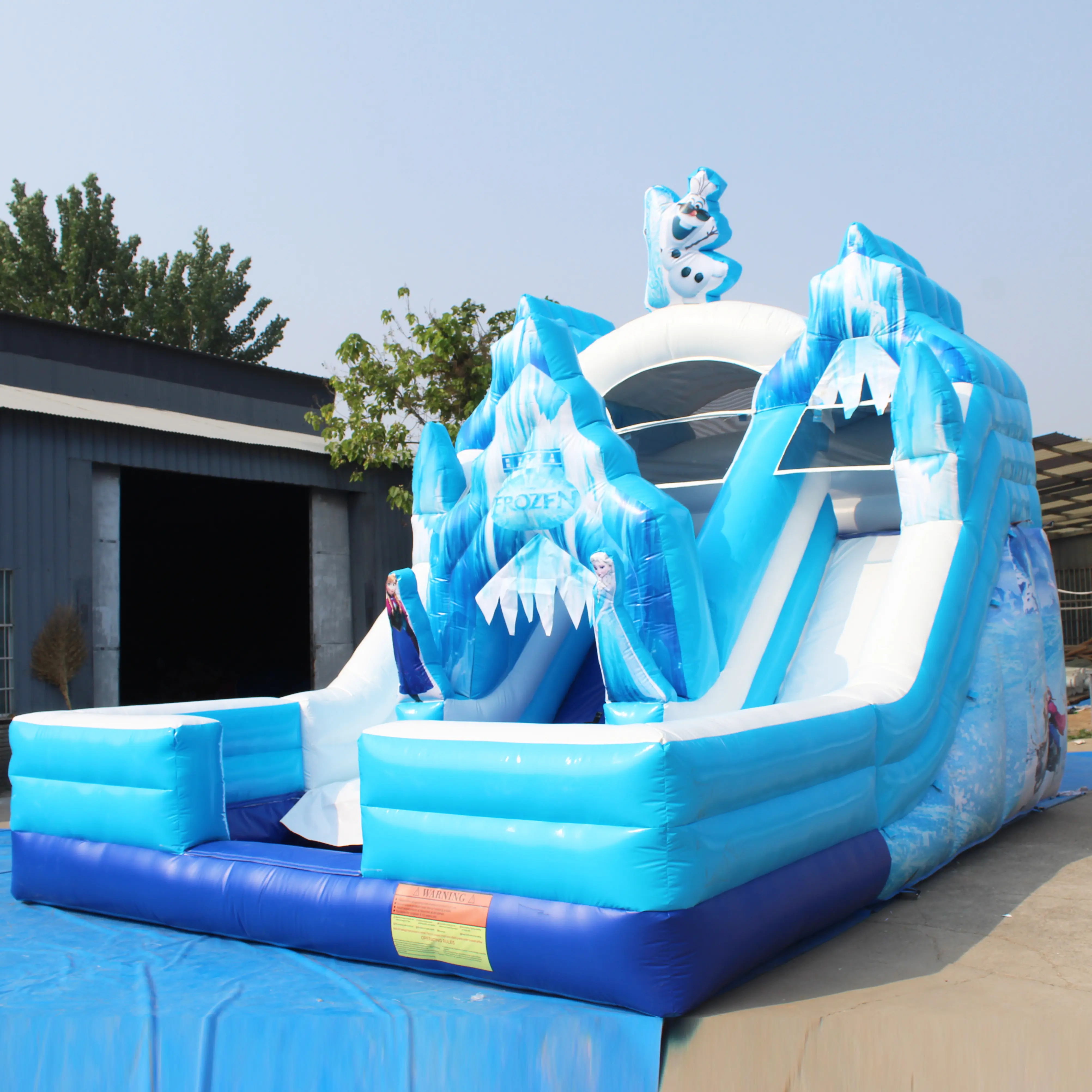 Commercial Double Slide Frozen Inflatable Slide Bounce House Combo Heavy Duty Bouncy Castles for Sale