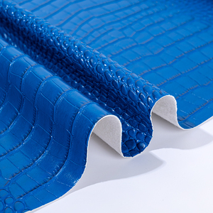Tissu en PVC effet <span class=keywords><strong>cuir</strong></span> gaufré bicolore, motif crocodile, imitation <span class=keywords><strong>cuir</strong></span>, matériau PVC pour sac - Product Image 4