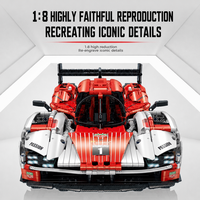 Ensemble de blocs de construction de voiture de course Technic GULY 10615 1:8, 3460 pièces, modèle de supercar, kit de montage DIY, briques de construction, jouet cadeau pour garçons et adultes