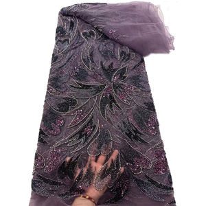 Ni. Ai thiết kế mới đính cườm chuỗi <span class=keywords><strong>Net</strong></span> ren sang trọng vải tuyn ren vải cho phụ nữ chất liệu đám cưới - Product Image 1