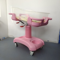 Cama de Hospital Ajustable de ABS para Recién Nacidos con Ruedas, Adecuada para Familias y Obstetricia