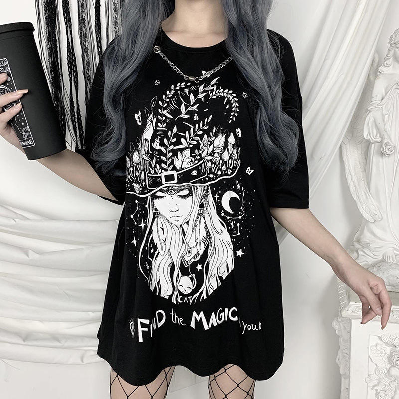 Mujer Otoño Moda Gothic Dark Flojo Estampado Casual Fu 3002 Mujer Otoño Moda Gothic Dark Flojo Estampado Casual Fu 3002