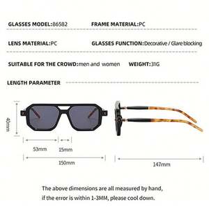 Gafas de Sol Cuadradas de Piloto Personalizadas de Moda 2022, Gafas de Sol Retro de Lujo con Bloqueo de Luz Azul para Hombre y Mujer - Product Image 4