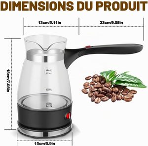 Cafetière turque traditionnelle en verre vintage de 500 ml, écologique, certifiée CE, bouilloire électrique pour la maison - Product Image 6