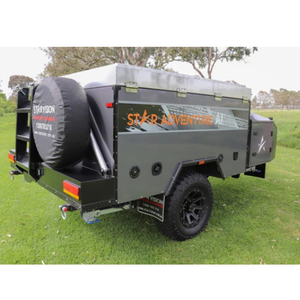 Roulotte da campeggio attrezzata con cucina, fornello <span class=keywords><strong>a</strong></span> <span class=keywords><strong>gas</strong></span> e sistema di serbatoi d'acqua per cucinare all'aperto - Product Image 5