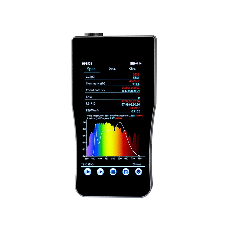 Spectromètre de testeur de lumière bleue portable HP350B 380-780nm de haute précision