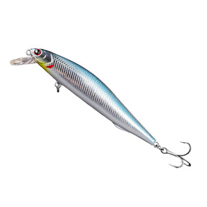 Señuelo Aohu Minnow de 12 cm, plateado y azul, realista, de hundimiento lento, para pesca de lubina, cebo de fondo. - Product Image 1