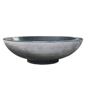 Outdoor modern marble basin antique marble urn black garden decorative limestone fire bowl