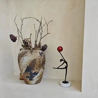 Sculpture Moderne Abstraite Personnalisée de Gymnaste Danseuse, Figurine d'Art Noire avec Étagère Sphérique, Décoration de Table, Cadeau pour la Maison