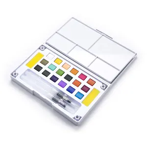 사용자 정의 12 18 36 색 단색 페인트 세트 수채화 페인트 안료 아이 그림