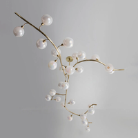 Lustre contemporain en verre nacré de 72 pouces avec globes en acier pour table à manger, salon, chambre à coucher