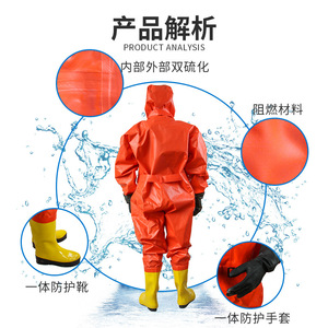 Combinaison de protection chimique intégrale légère, résistante aux acides, aux alcalis et à la corrosion, niveau 2 - Product Image 3