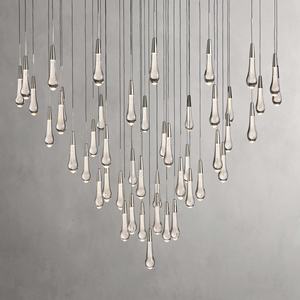 アメリカンモダンシンプルでハイエンドハンギングライトダイニングリビングルームホームデコレーションクリアガラス雨滴Arhausシャンデリア - Product Image 4