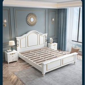 Lit plateforme en bois de chêne massif de style américain, luxe léger, design moderne minimaliste, plusieurs tailles (1,5 m/1,8 m/2 m) - Product Image 3