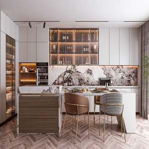 Ensembles complets d'armoires de cuisine contemporaines personnalisées, meubles de cuisine, armoires murales de cuisine - Product Image 3