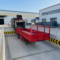 Semi-remorque à 3 essieux avec parois latérales en acier pour le transport de conteneurs de marchandises, dotée d'un train d'atterrissage robuste et d'une couleur personnalisée