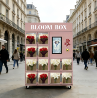 Máquina Expendedora de Flores Automática Comercial Inteligente 24/7, Refrigerada, de Acero Inoxidable, con Pantalla Táctil y Función SDK, Venta al Por Mayor