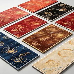 <span class=keywords><strong>Tapis</strong></span> moderne en nylon antidérapant à motif nuage chinois rouge et doré, idéal pour hôtels, salles <span class=keywords><strong>de</strong></span> banquet, bureaux et salons, couleurs personnalisables - Product Image 3