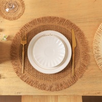 Napperon en papier tressé à pompons, antidérapant, style rétro, isolant thermique, pour table à manger, dessous de verre – Meilleures ventes