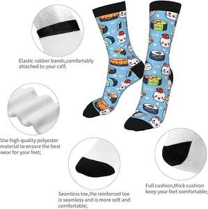 कावायी यूनिसेक्स सुशी प्रिंट मोजे हल्के नीले रंग के अनुकूलन योग्य नवीनता सुशी एनिमेटेड फूडी एनीमे लोगो बॉडी क्यूफ - Product Image 6