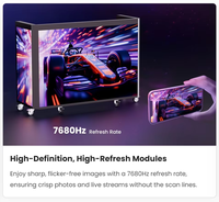 Cabina de DJ LED P2.6 Portátil y Plegable a Todo Color, Mesa de Soporte de Fachada de 500*1000mm, IP54 Impermeable, Profundidad de Color de 16 Bits, Adobe RGB 98%