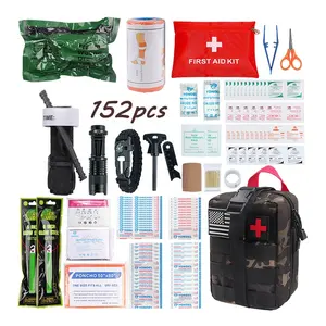 152 Pcs Emergency Supplies Camping Accessories with Upgraded Molle Survival Kit for Outdoor Adventure Camping Hiking Hunting