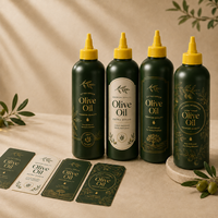 Bouteille d'huile d'olive mate de qualité alimentaire en gros, bouteille souple en plastique PET pour sauce, bouteille Graza avec bouchon à bec verseur pour huile capillaire
