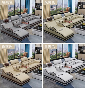 Nuevo Sofá Cama de Masaje Inteligente en Forma de L de Piel para Sala de Estar Muebles Modernos - Product Image 6