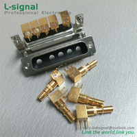 Conector RF Coaxial en Ángulo Combo D Sub 5W5 Macho con Arpón