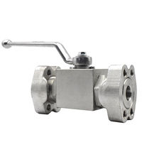 Vanne à boisseau sphérique hydraulique haute pression en acier au carbone, type BKH, à bride SAE 304, BKH-SAE-210-15 420-15, du fabricant chinois