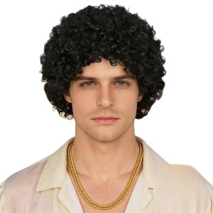 <span class=keywords><strong>Perruque</strong></span> Afro Homme Africain Style Européen et Américain, Boucles Courtes Rétro Années <span class=keywords><strong>70</strong></span>, Cheveux Synthétiques Haute Température, Best-seller Transfrontalier - Product Image 5