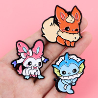 Toptan Sevimli Karikatür Eevee Metal El Yapımı Hediyelik Rozet Broş Kişiselleştirilmiş Dekor Hediye Pokémon Emaye Yaka İğnesi Giyim Pimleri