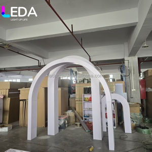 LEDA Factory Price Wedding Stage <b>Backdrop</b> 3D Pvc White Arch <b>Stand</b> For Aisle Decoration - Product Image 1