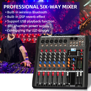 Depusheng-consola mezcladora <span class=keywords><strong>Profesional</strong></span> DX6 de seis vías, fuente de alimentación de 48V, mezclador de Audio para DJ - Product Image 5