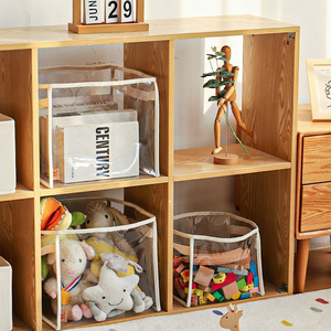 Cesta de almacenamiento transparente de estilo coreano, rectangular, con asa, para juguetes y aperitivos, diseño bonito, contenedor organizador de gran capacidad - Product Image 4