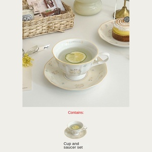 Bộ ấm chén trà gốm sứ kiểu Pháp cổ điển hoa trà, kèm đĩa, ấm trà chậm, quà tặng trà chiều, chất liệu melamine - Product Image 6