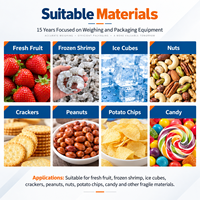 Machine d'emballage alimentaire automatique de qualité alimentaire pour la pesée de sacs de fruits de mer congelés (poisson, crevettes, anneaux de calamar, seiches, poulpes)