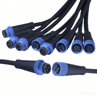 Prise mâle-femelle étanche IP68 M15 en alliage de cuivre 10A 300V, câble en nylon PVC 2-5 broches, éclairage LED pour lampadaire extérieur