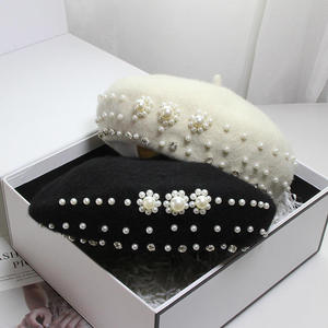 Béret en Laine Perlée de Haute Qualité avec Logo Personnalisé pour Artiste Peintre, Béret pour Femme, Borete De Boina - Product Image 1