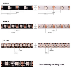 Ws2812b thông minh rgbic không thấm nước LED Strip ánh sáng 30/60/144 argb pixels 2812b SPI kỹ thuật số địa chỉ đồng cảnh quan DC 5V WS2812 - Product Image 2