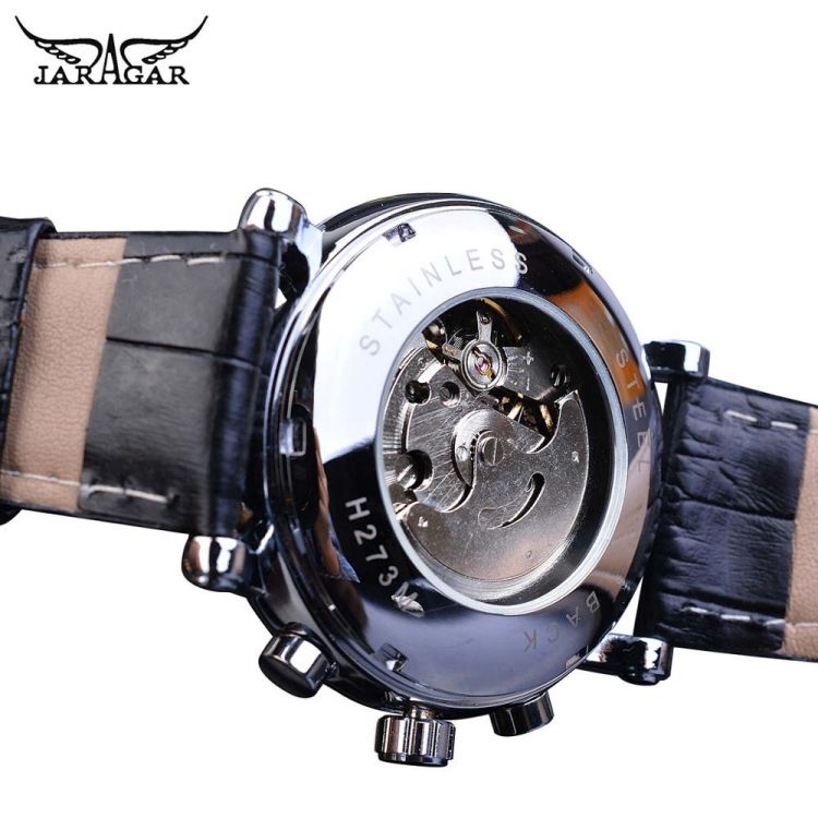 JARAGAR GMT1166 Men's Watch - Minimalism, Date, & Leather