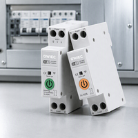 Disjoncteur intelligent WiFi 60A 1P MCB en cuivre PA66, capacité de coupure 6kA, montage sur rail, télécommande sans fil 220V