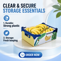Boîte d'emballage personnalisée en gros pour fruits et légumes frais, pliable, pour le stockage en plastique, matériaux recyclés, épaisseur 3-5 mm