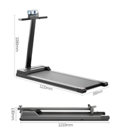 Tapis de marche sous bureau 6 km/h avec télécommande, accoudoir pliable, support téléphone, capacité 100 kg, pour entraînement cardio à domicile