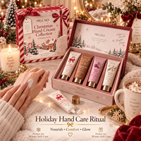 Coffret Cadeau Crème Mains Marque Blanche – Cadeaux de Noël pour Elle – Hydratant et Éclaircissant – Coffret Soin des Mains pour Femme
